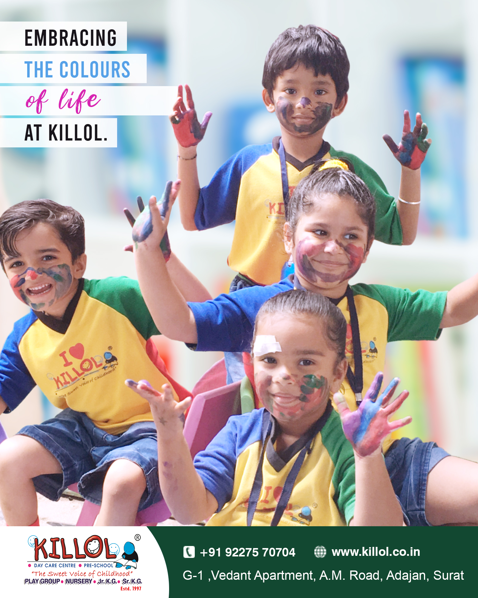 Preschool children doing alphabet activities